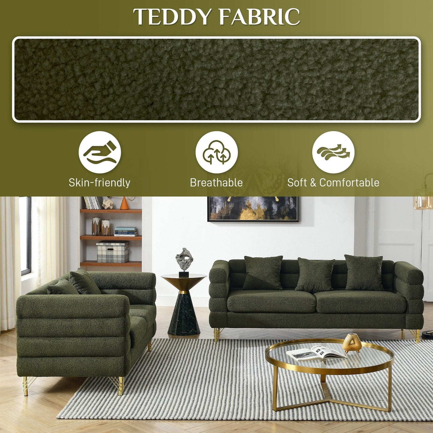 Canapé Ouyessir Mid-Century pour chambre, salon, bureau, appartement