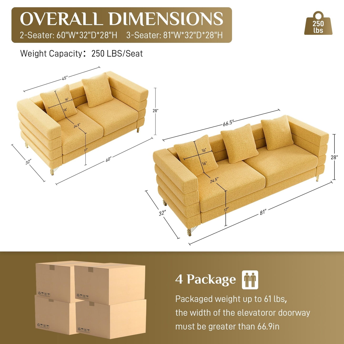 Canapé Ouyessir Mid-Century pour chambre, salon, bureau, appartement