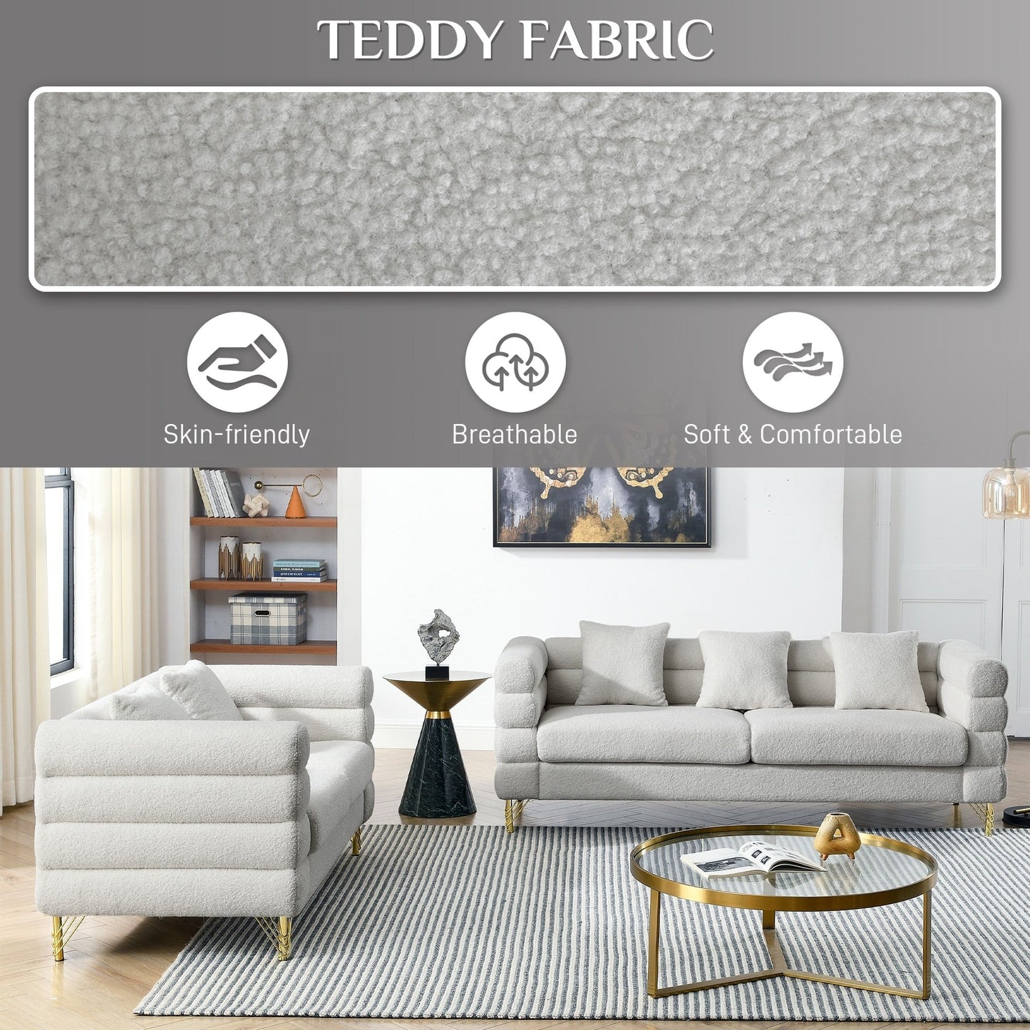 Canapé Ouyessir Mid-Century pour chambre, salon, bureau, appartement