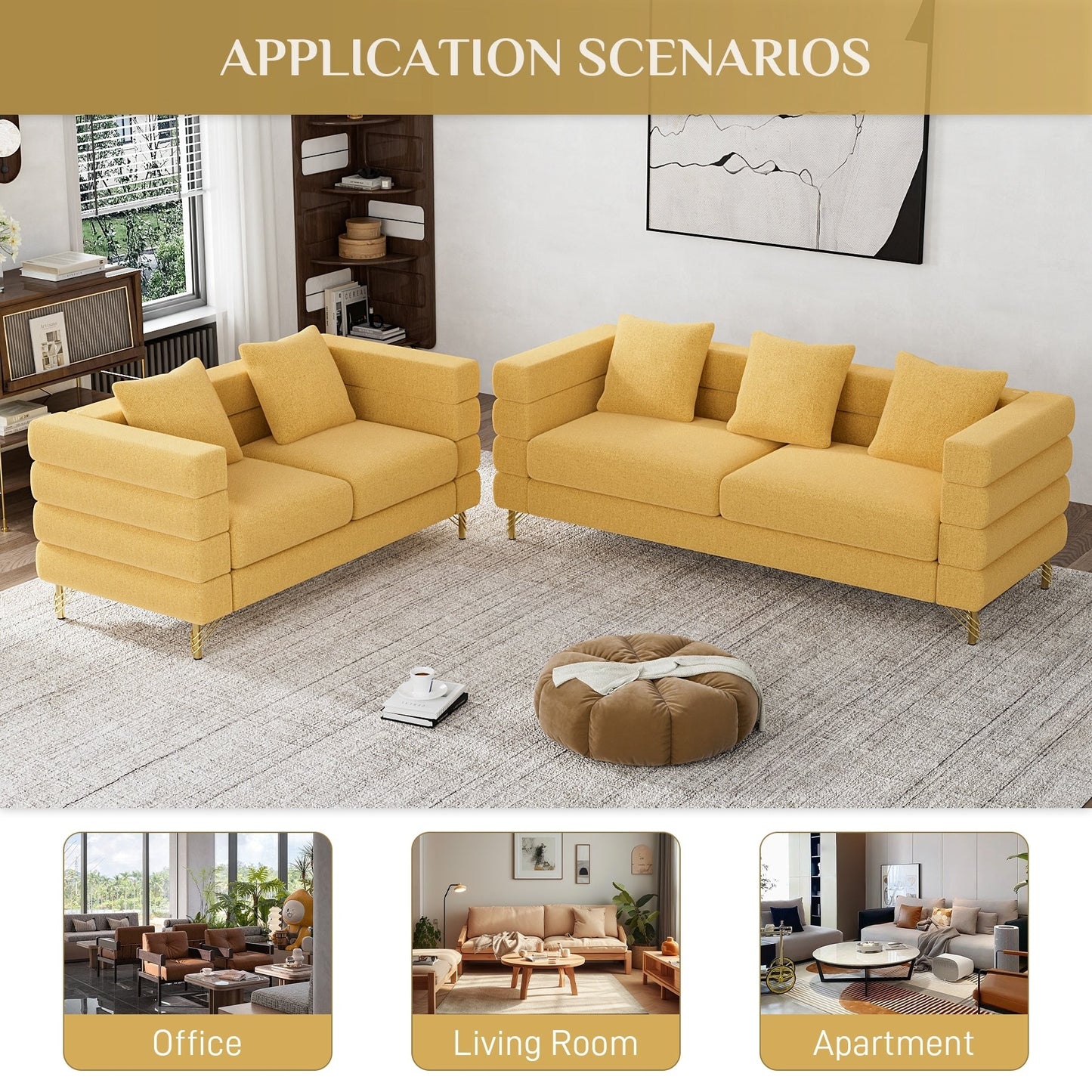 Canapé Ouyessir Mid-Century pour chambre, salon, bureau, appartement