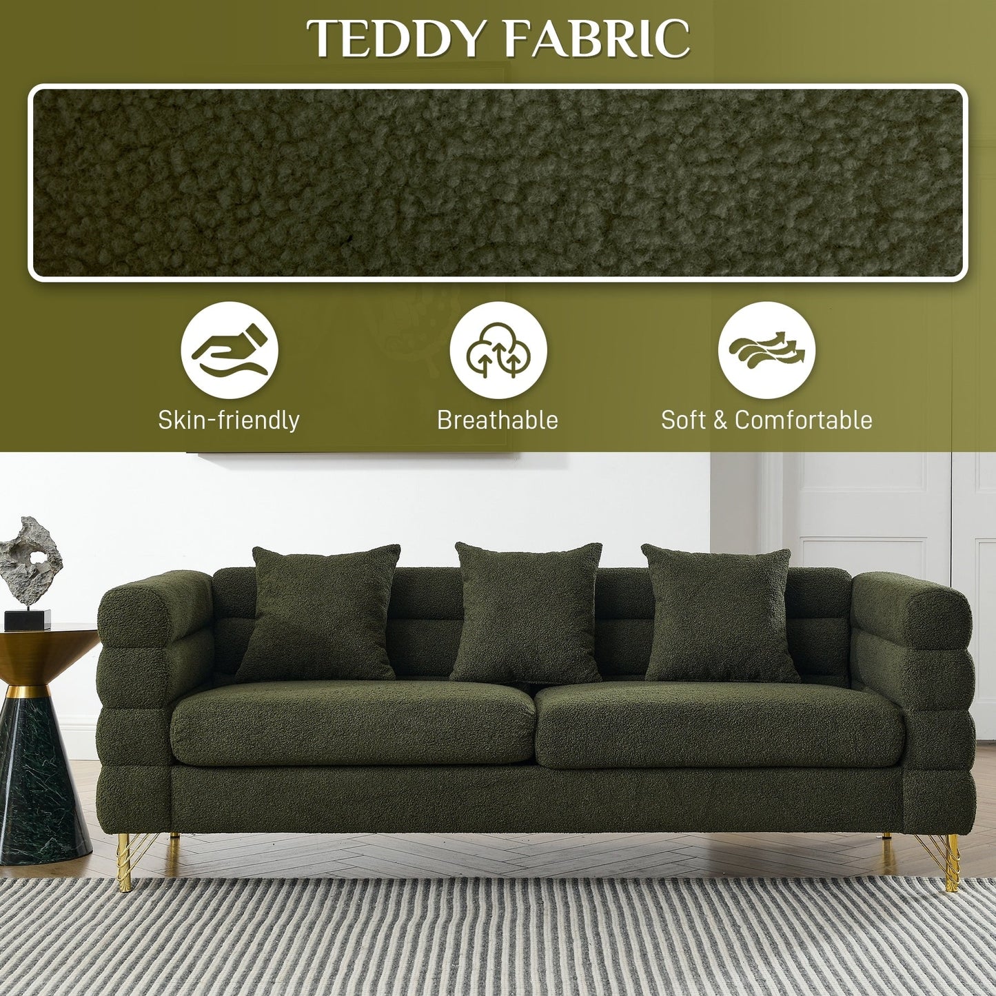 Canapé Ouyessir Mid-Century pour chambre, salon, bureau, appartement