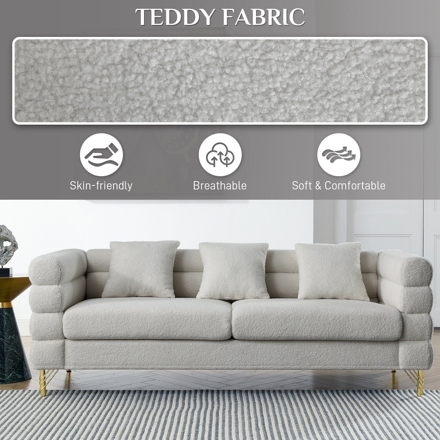 Canapé Ouyessir Mid-Century pour chambre, salon, bureau, appartement