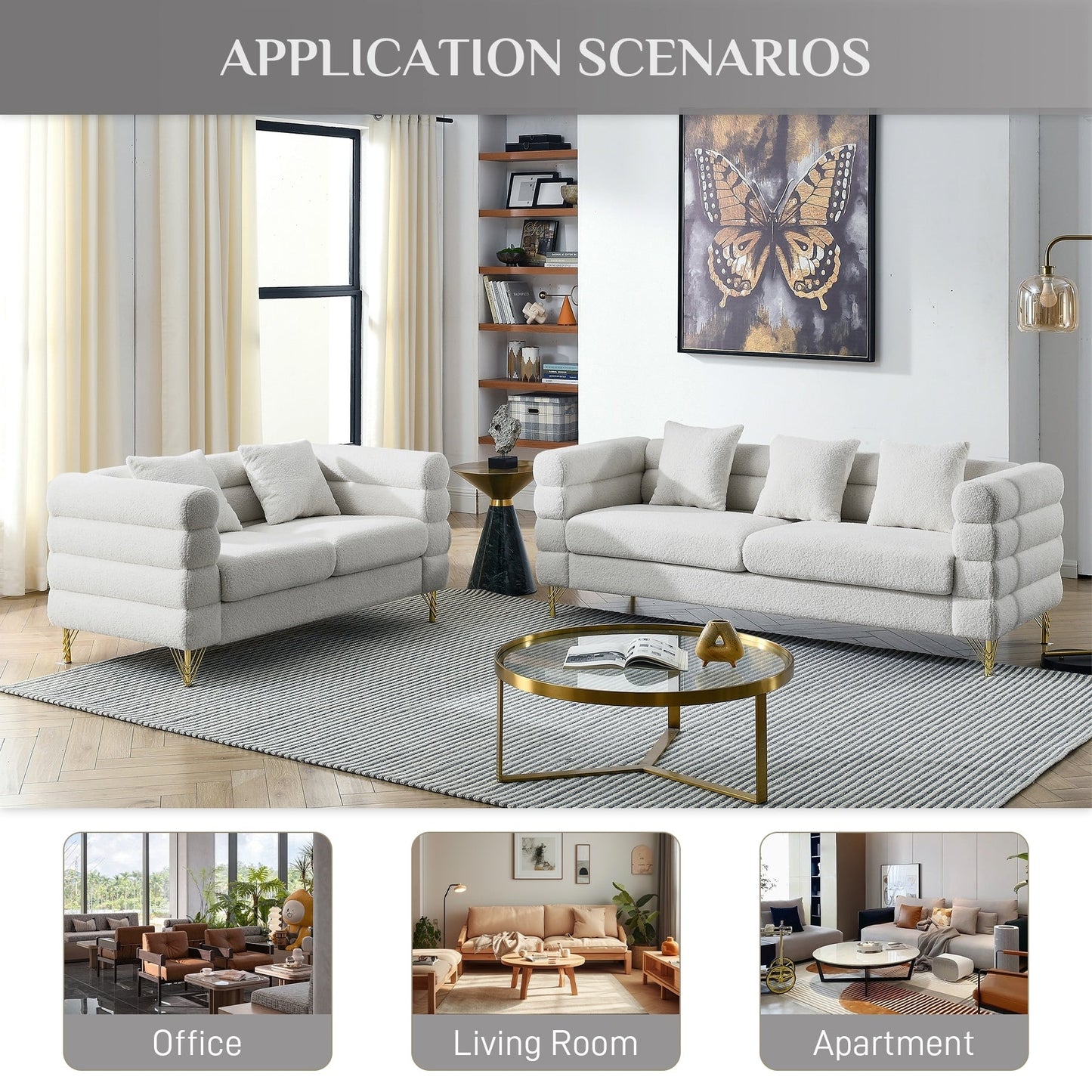 Canapé Ouyessir Mid-Century pour chambre, salon, bureau, appartement