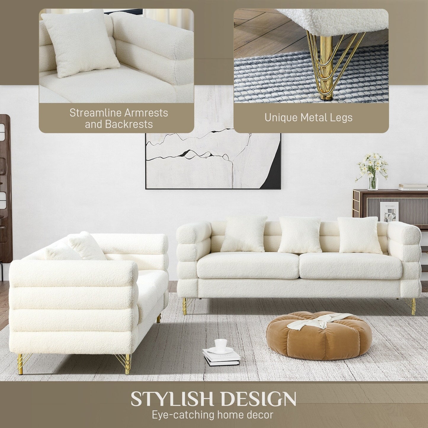 Canapé Ouyessir Mid-Century pour chambre, salon, bureau, appartement