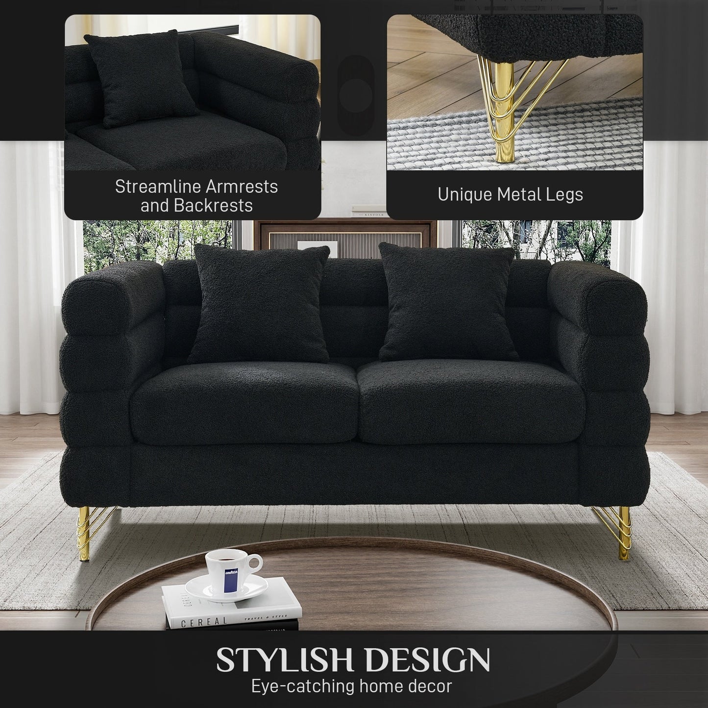 Canapé Ouyessir Mid-Century pour chambre, salon, bureau, appartement