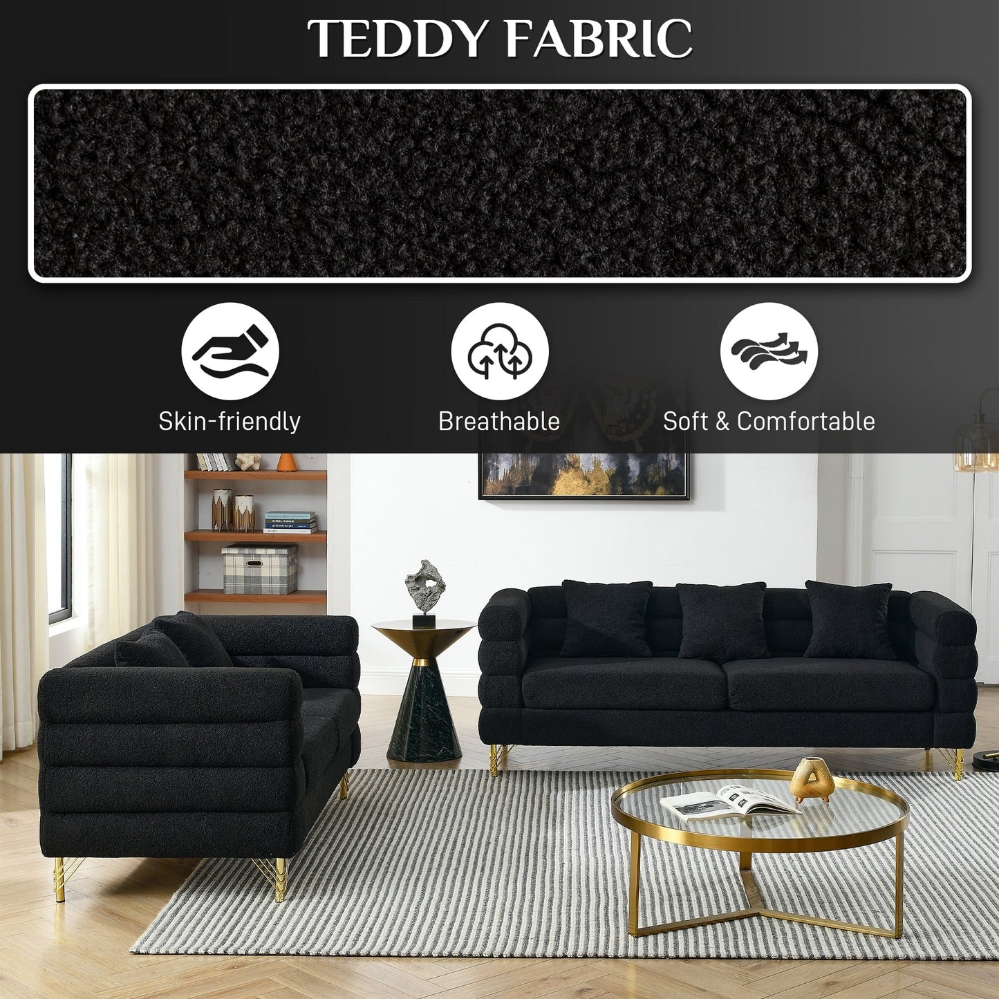 Canapé Ouyessir Mid-Century pour chambre, salon, bureau, appartement