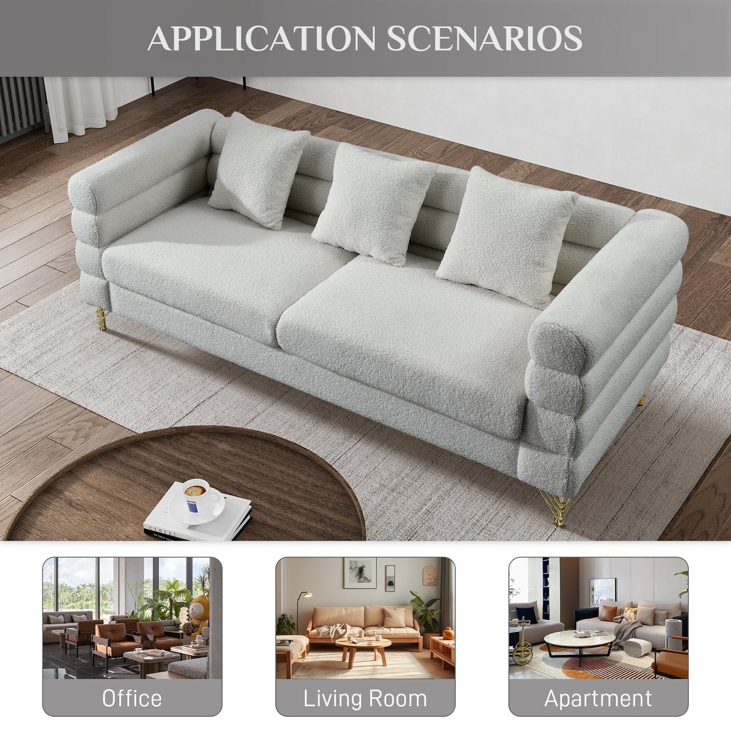 Canapé Ouyessir Mid-Century pour chambre, salon, bureau, appartement