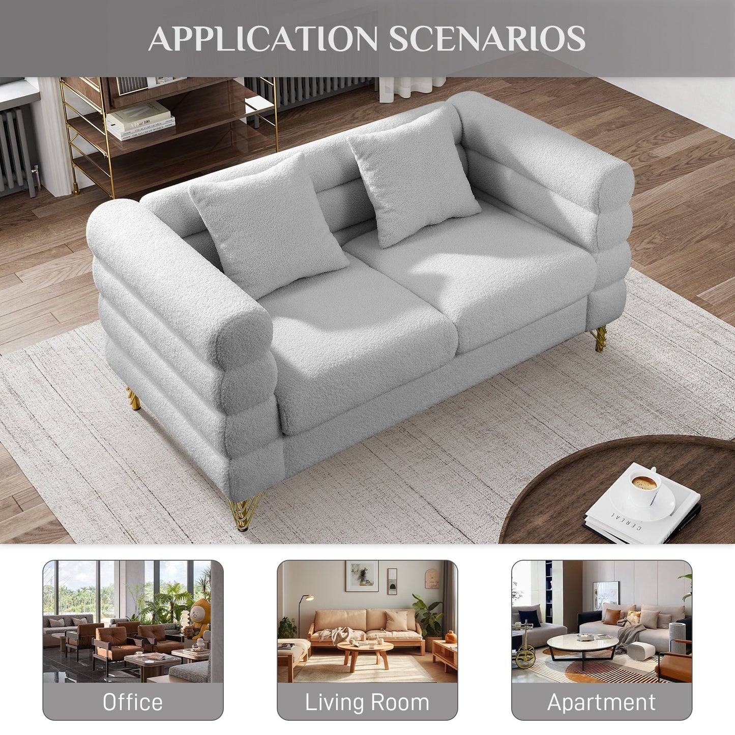 Canapé Ouyessir Mid-Century pour chambre, salon, bureau, appartement