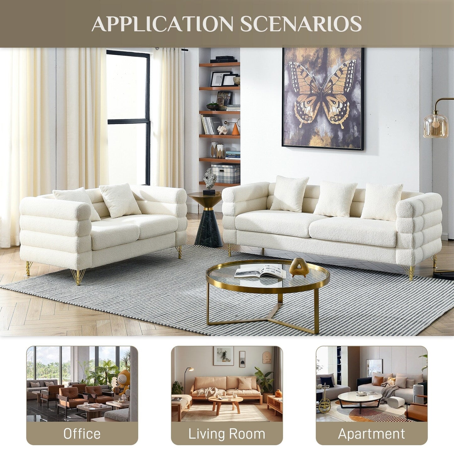 Canapé Ouyessir Mid-Century pour chambre, salon, bureau, appartement