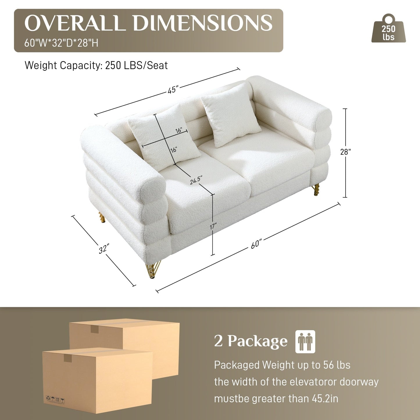 Canapé Ouyessir Mid-Century pour chambre, salon, bureau, appartement