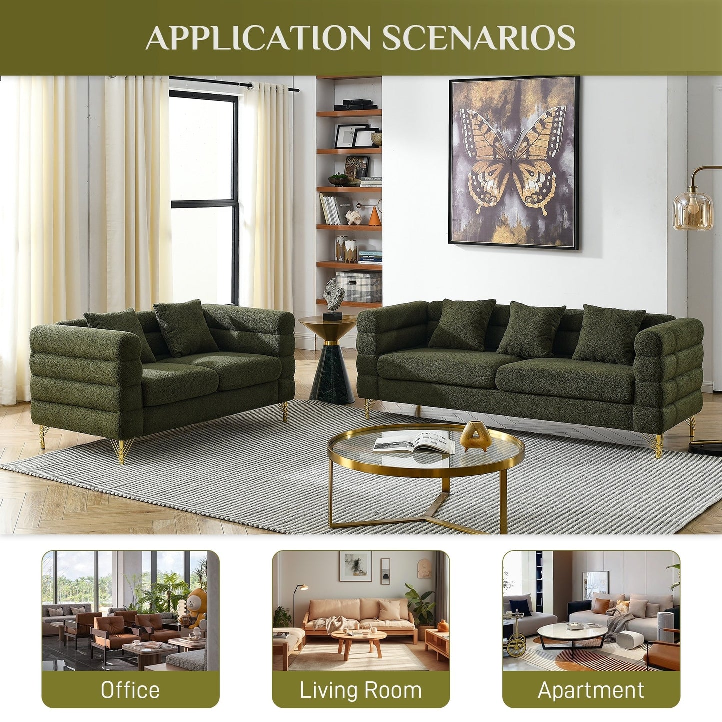 Canapé Ouyessir Mid-Century pour chambre, salon, bureau, appartement