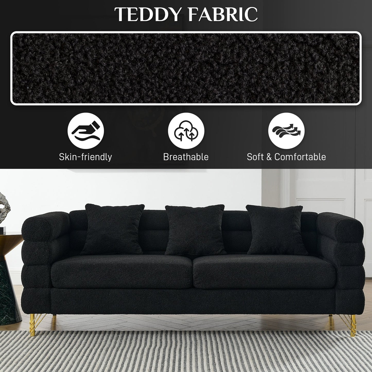 Canapé Ouyessir Mid-Century pour chambre, salon, bureau, appartement