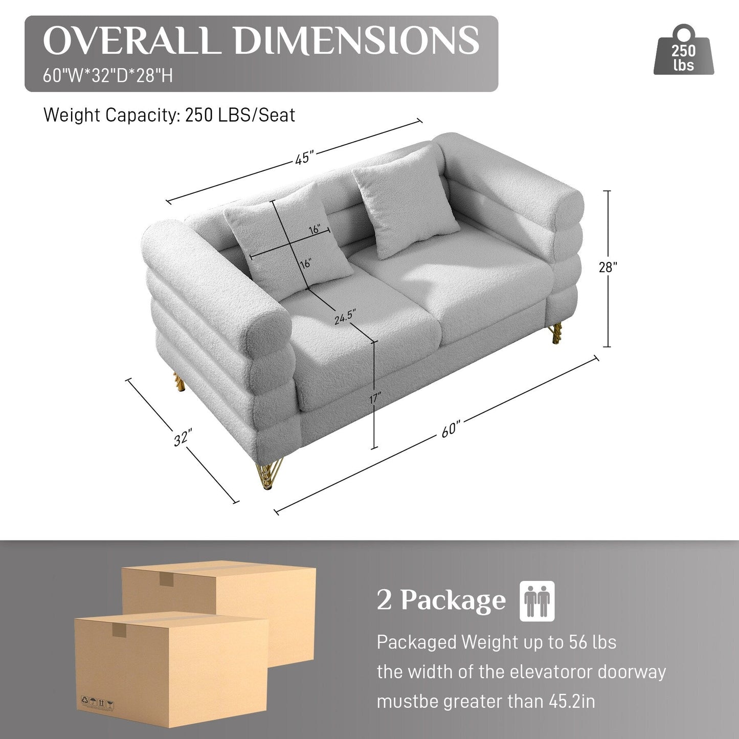 Canapé Ouyessir Mid-Century pour chambre, salon, bureau, appartement