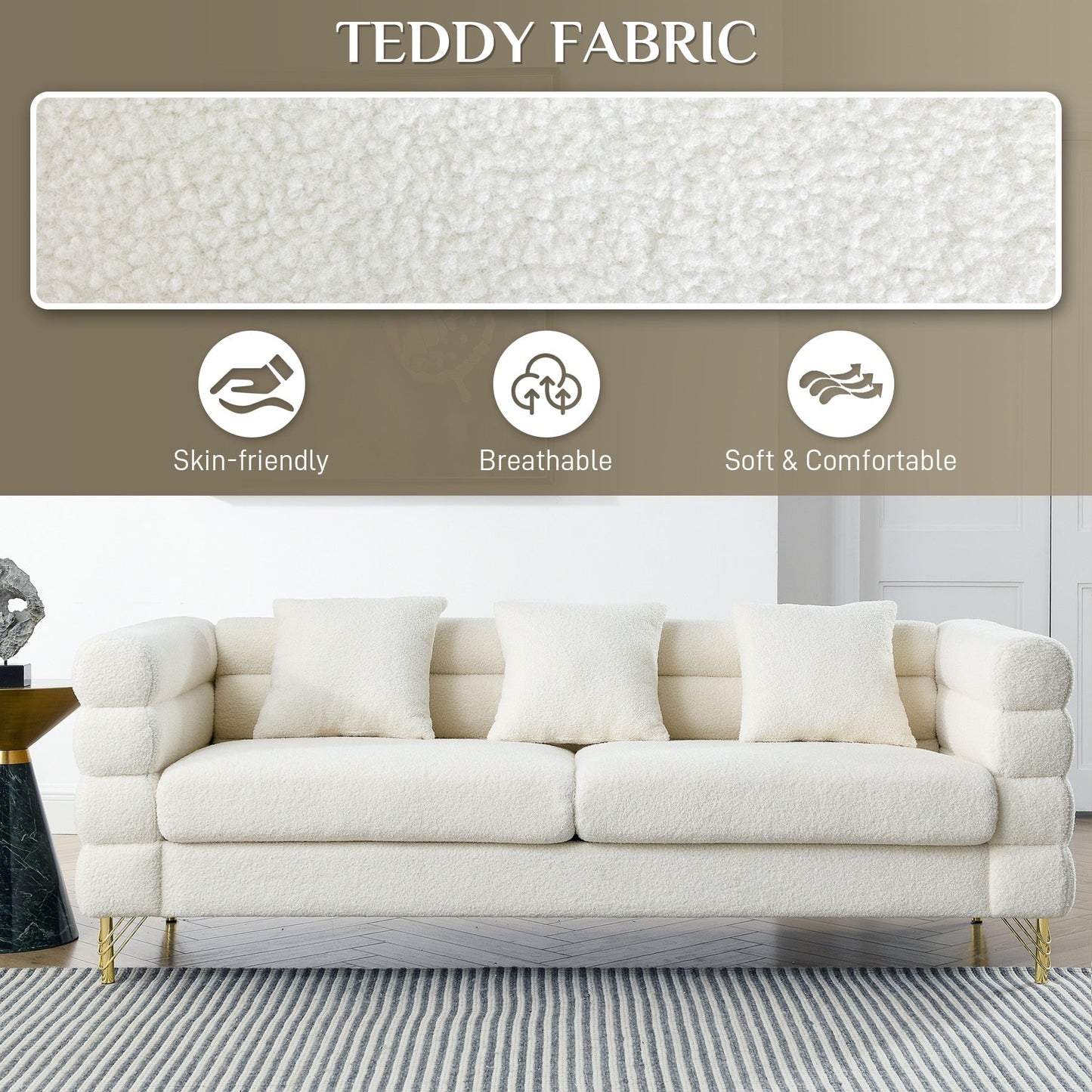 Canapé Ouyessir Mid-Century pour chambre, salon, bureau, appartement