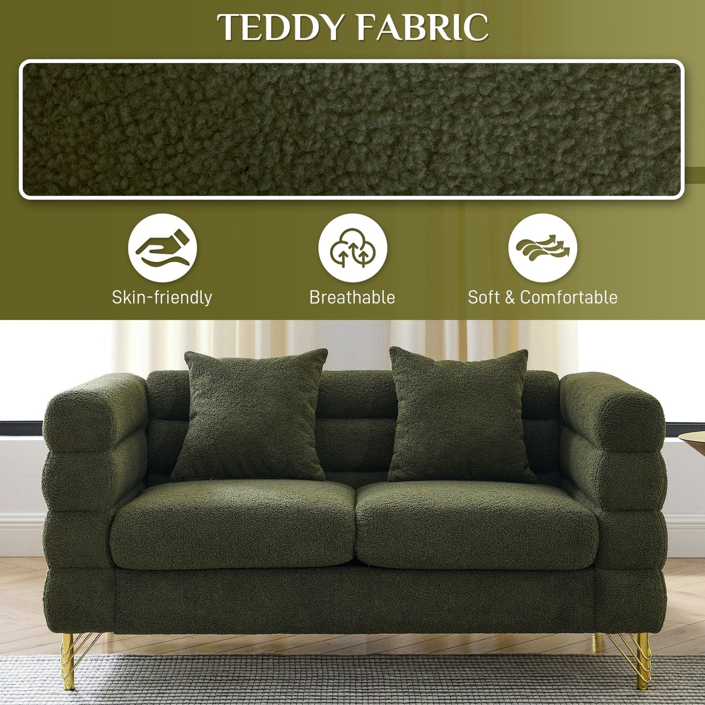 Canapé Ouyessir Mid-Century pour chambre, salon, bureau, appartement