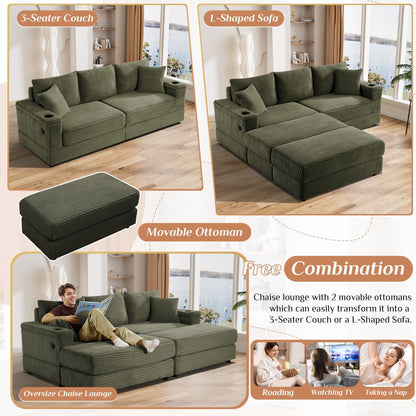 Canapé simple rembourré Ouyessir avec pouf pour salon