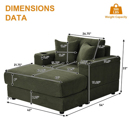 Canapé simple rembourré Ouyessir avec pouf pour salon