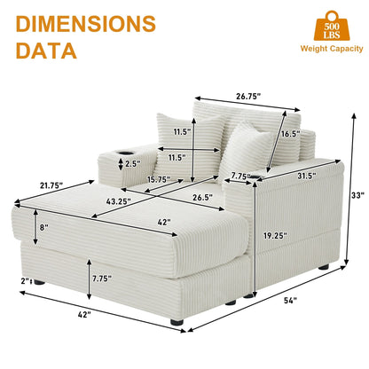 Canapé simple rembourré Ouyessir avec pouf pour salon