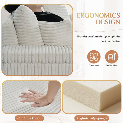 Canapé simple rembourré Ouyessir avec pouf pour salon