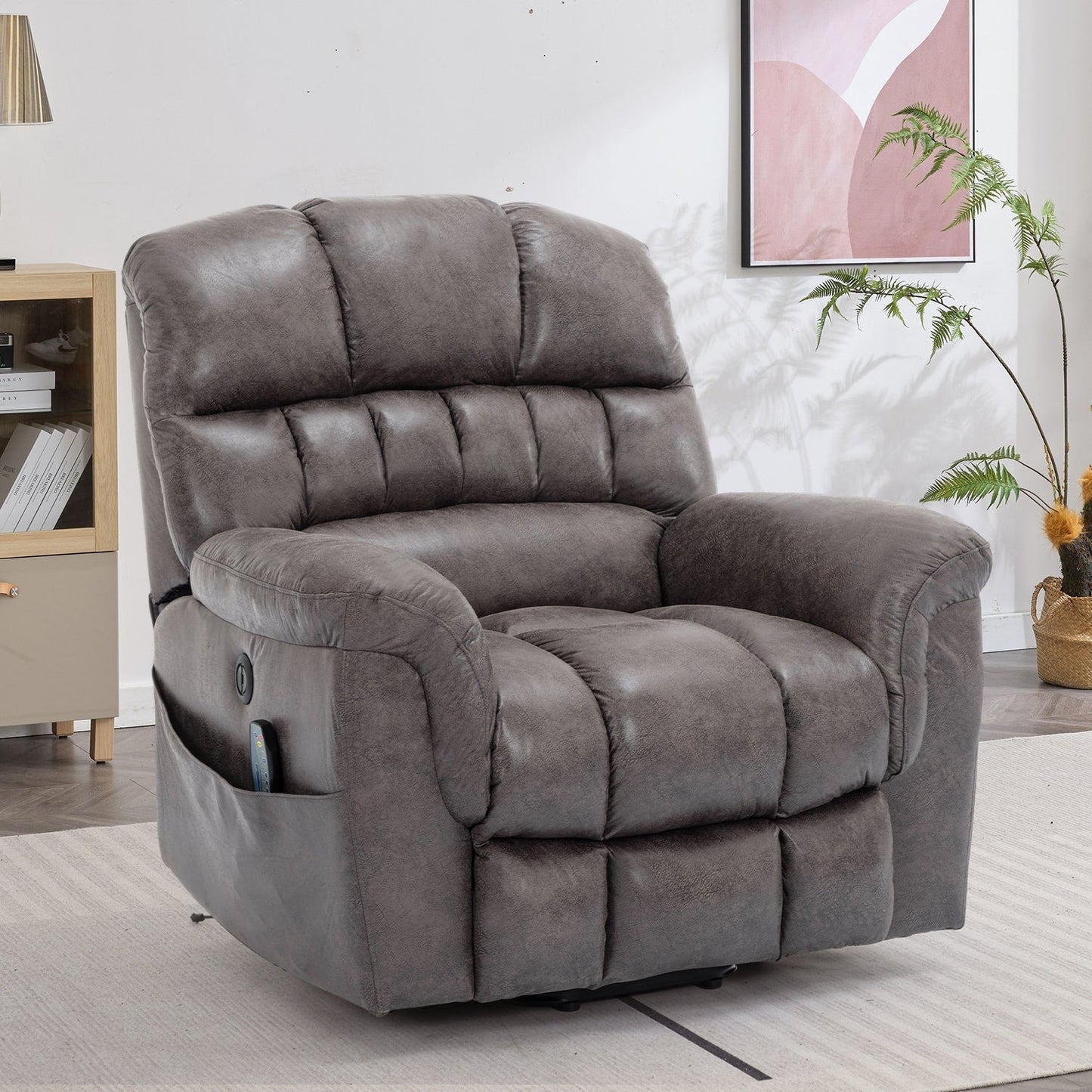 Fauteuil inclinable électrique surdimensionné de 42 po de large avec massage et chauffage