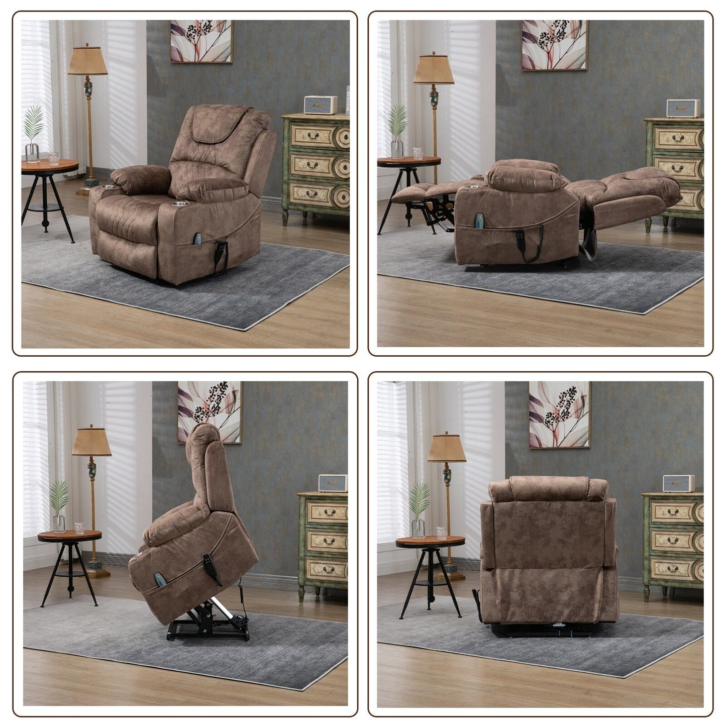 Fauteuil inclinable électrique surdimensionné à 180°, à double moteur et à commande indépendante, modèle phare amélioré