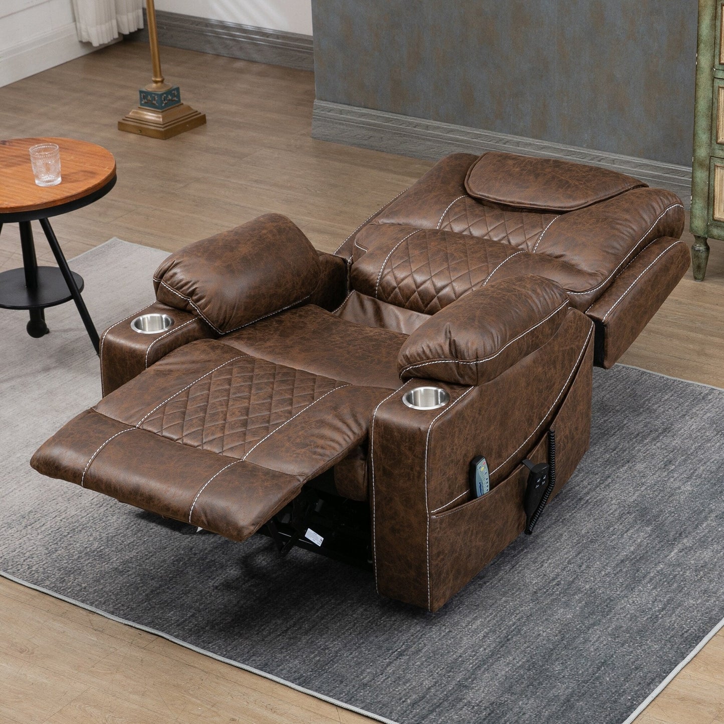 Fauteuil inclinable électrique surdimensionné à 180°, à double moteur et à commande indépendante, modèle phare amélioré