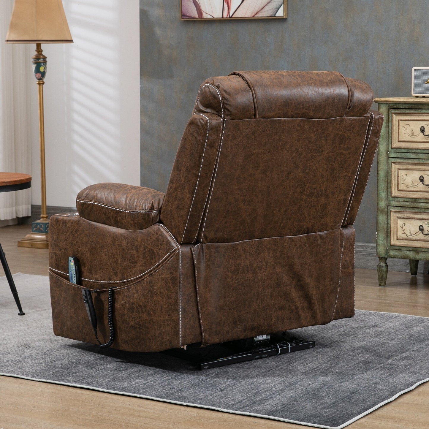 Fauteuil inclinable électrique surdimensionné à 180°, à double moteur et à commande indépendante, modèle phare amélioré