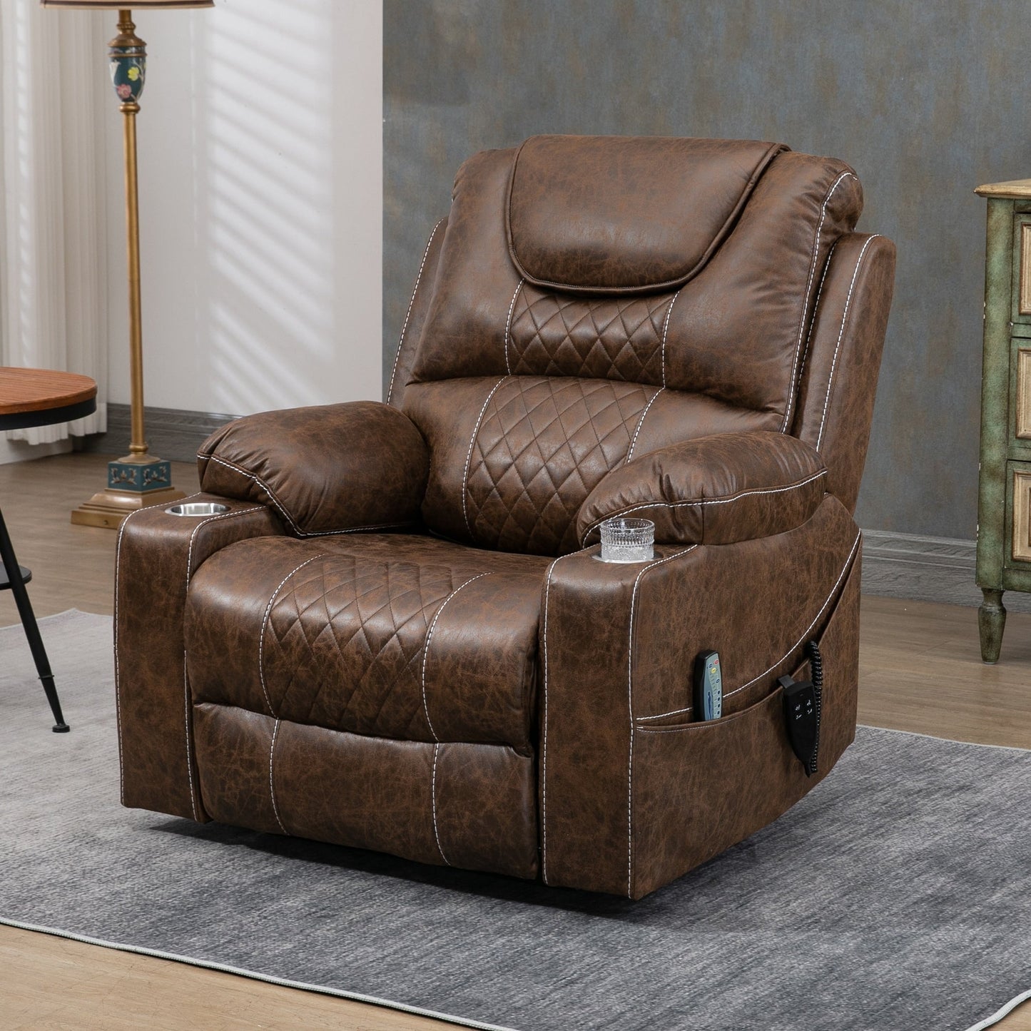 Fauteuil inclinable électrique surdimensionné à 180°, à double moteur et à commande indépendante, modèle phare amélioré