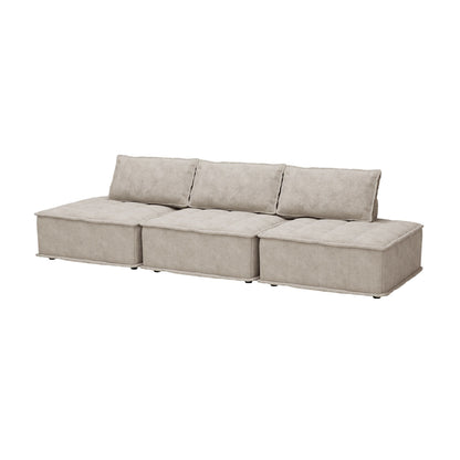 Ensemble de canapés modulaires carrés surdimensionnés en chenille, 3 pièces, avec coussins en mousse haute densité, combinaison libre