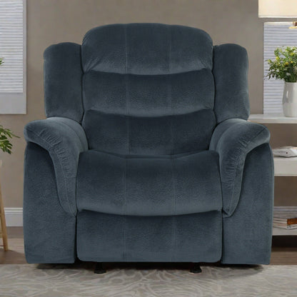 Fauteuil inclinable surdimensionné en tissu pelucheux marron avec siège spacieux et design classique
