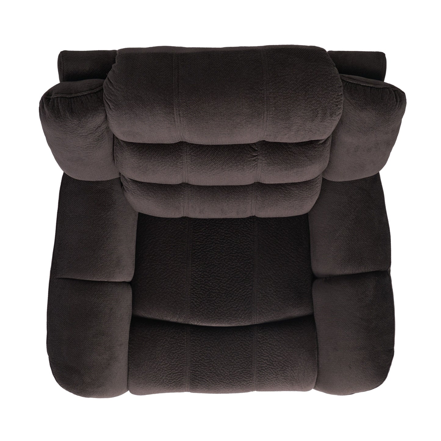 Fauteuil inclinable surdimensionné en tissu pelucheux marron