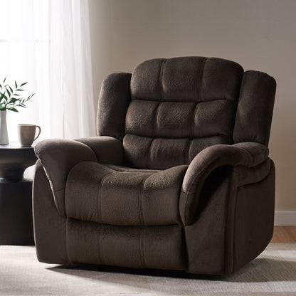 Fauteuil inclinable surdimensionné en tissu pelucheux marron