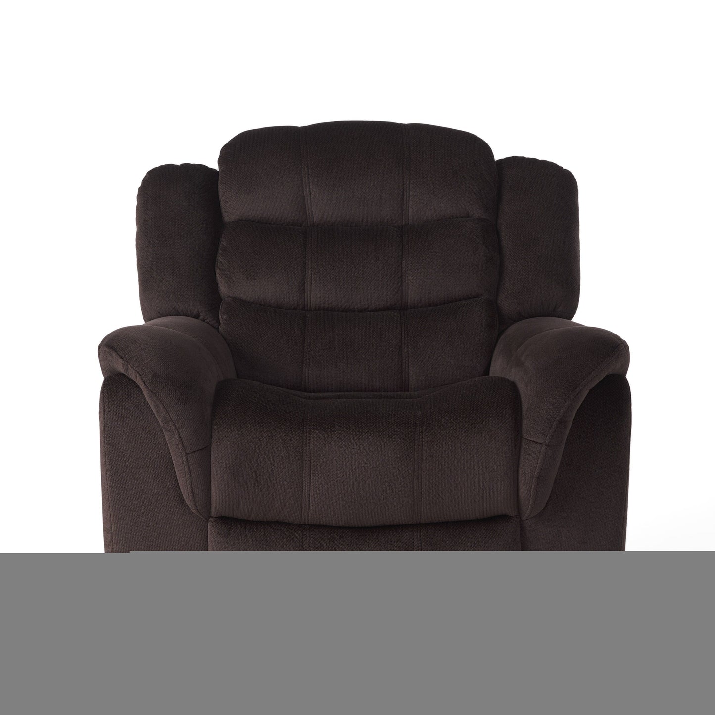 Fauteuil inclinable surdimensionné en tissu pelucheux marron