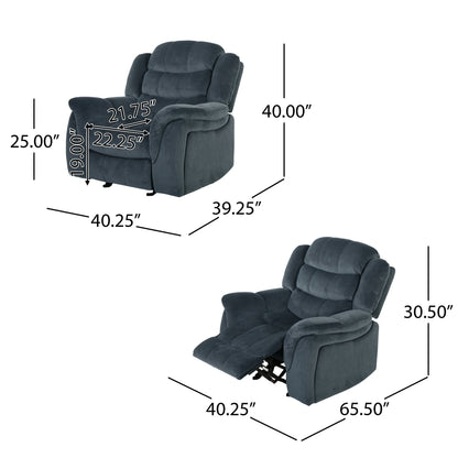 Fauteuil inclinable surdimensionné en tissu pelucheux marron