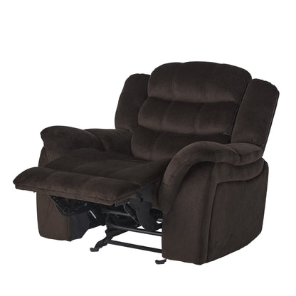Fauteuil inclinable surdimensionné en tissu pelucheux marron