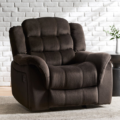 Fauteuil inclinable surdimensionné en tissu pelucheux marron