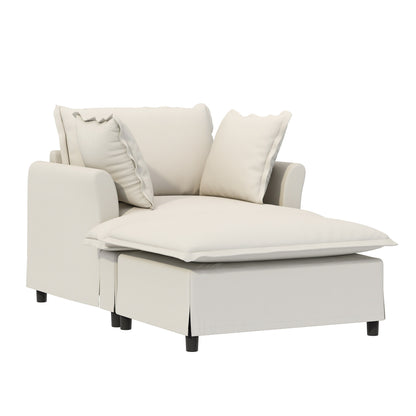 Canapé-lit simple en chenille surdimensionné avec repose-pieds amovible pour salon et chambre à coucher