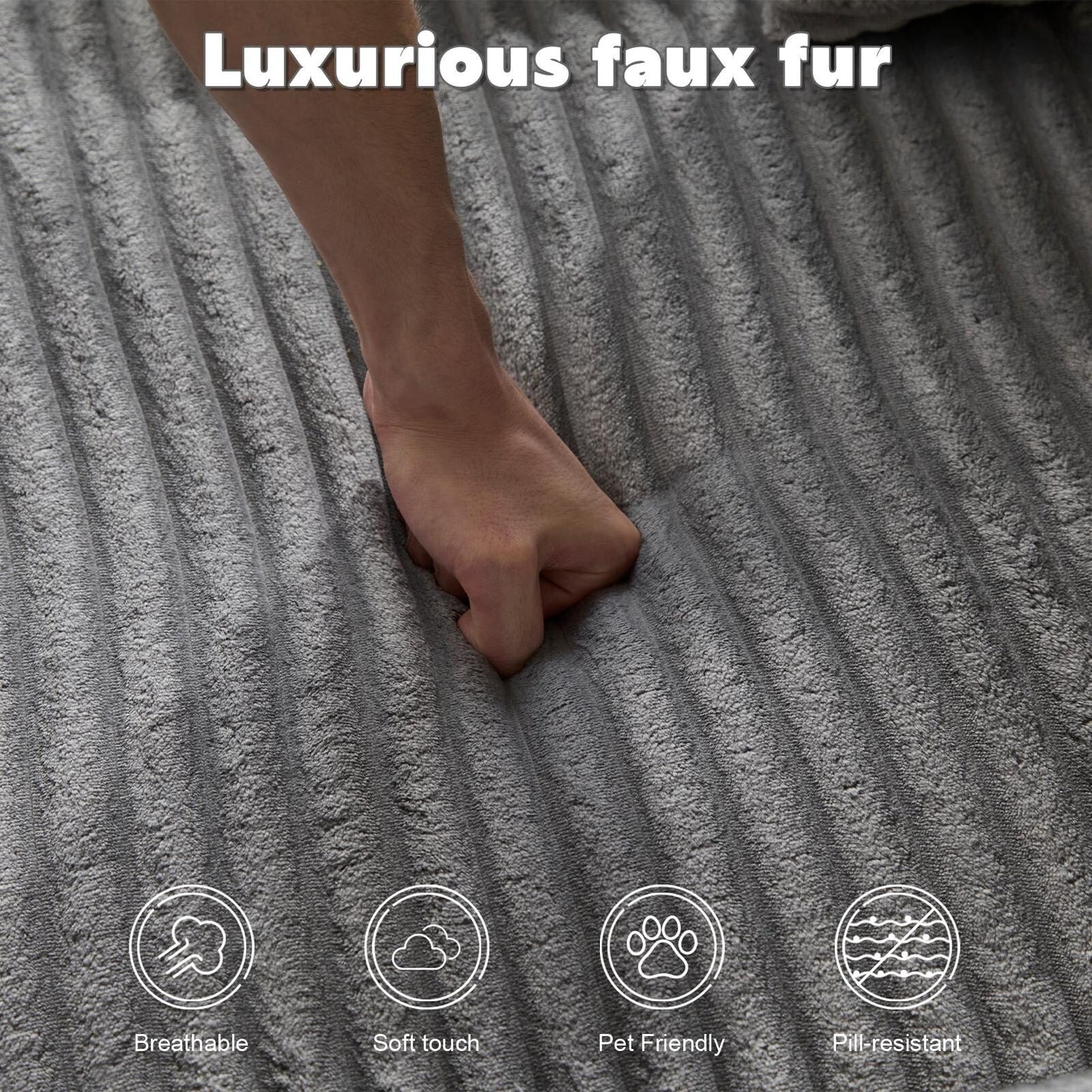 Canapé-lit surdimensionné en velours côtelé avec coussins pour salon, sans assemblage