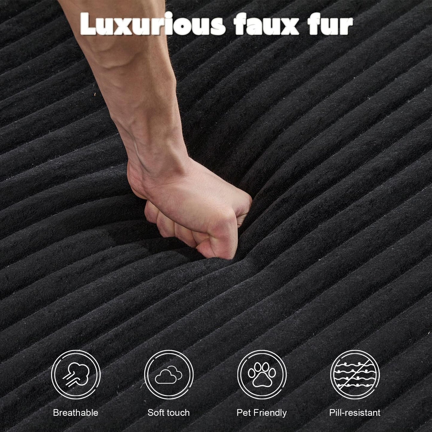 Canapé-lit surdimensionné en velours côtelé avec coussins pour salon, sans assemblage