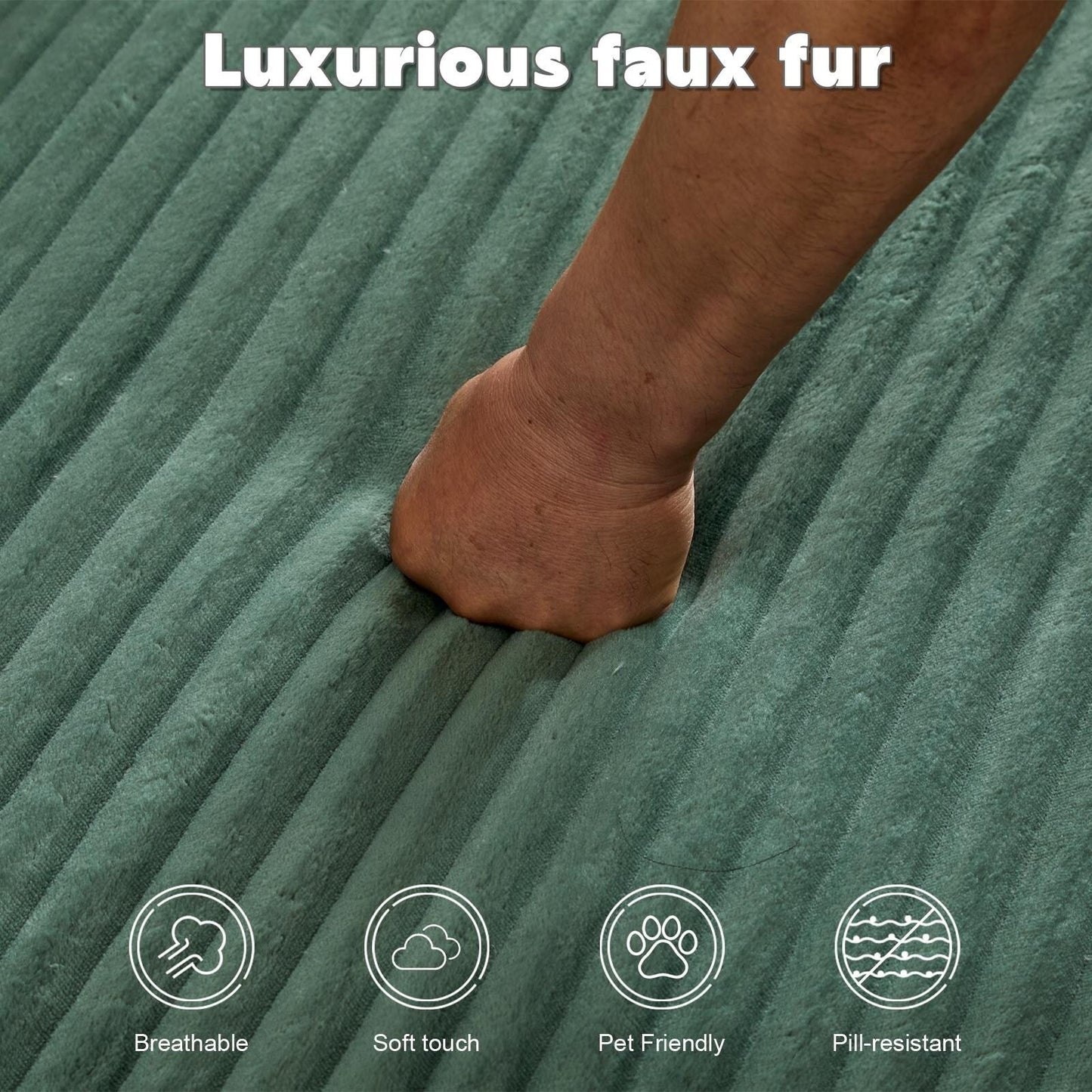 Canapé-lit surdimensionné en velours côtelé avec coussins pour salon, sans assemblage