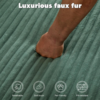 Canapé-lit surdimensionné en velours côtelé avec coussins pour salon, sans assemblage