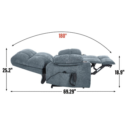 Fauteuil inclinable électrique surdimensionné en chenille avec deux porte-gobelets