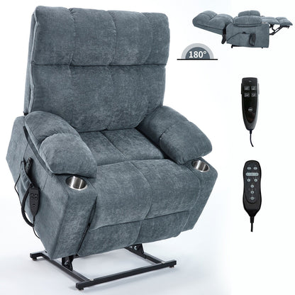 Fauteuil inclinable électrique surdimensionné en chenille avec deux porte-gobelets