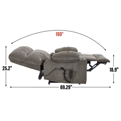 Fauteuil inclinable électrique surdimensionné en chenille avec deux porte-gobelets