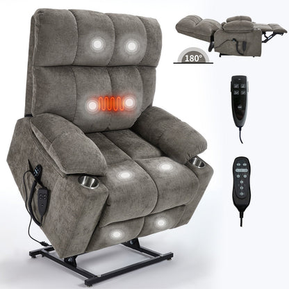 Fauteuil inclinable électrique surdimensionné en chenille avec deux porte-gobelets