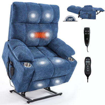 Fauteuil inclinable électrique surdimensionné en chenille avec deux porte-gobelets