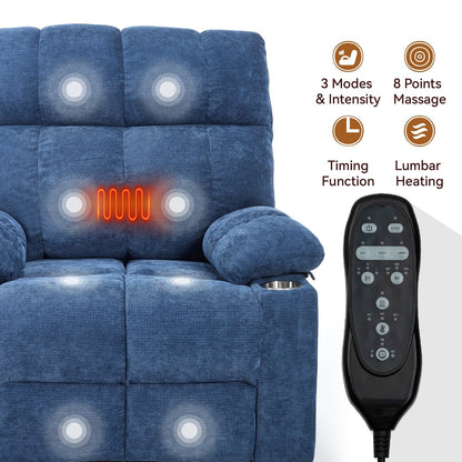 Fauteuil inclinable électrique surdimensionné en chenille avec deux porte-gobelets