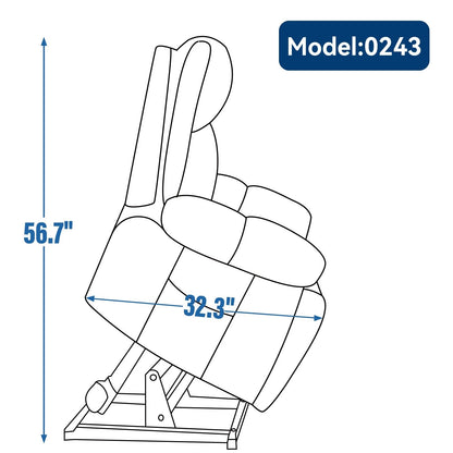 Fauteuil inclinable électrique surdimensionné en chenille avec massage et chauffage