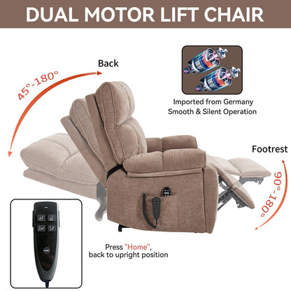 Fauteuil inclinable électrique surdimensionné en chenille avec massage et chauffage