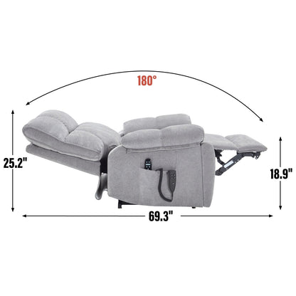 Fauteuil inclinable électrique surdimensionné en chenille avec massage et chauffage